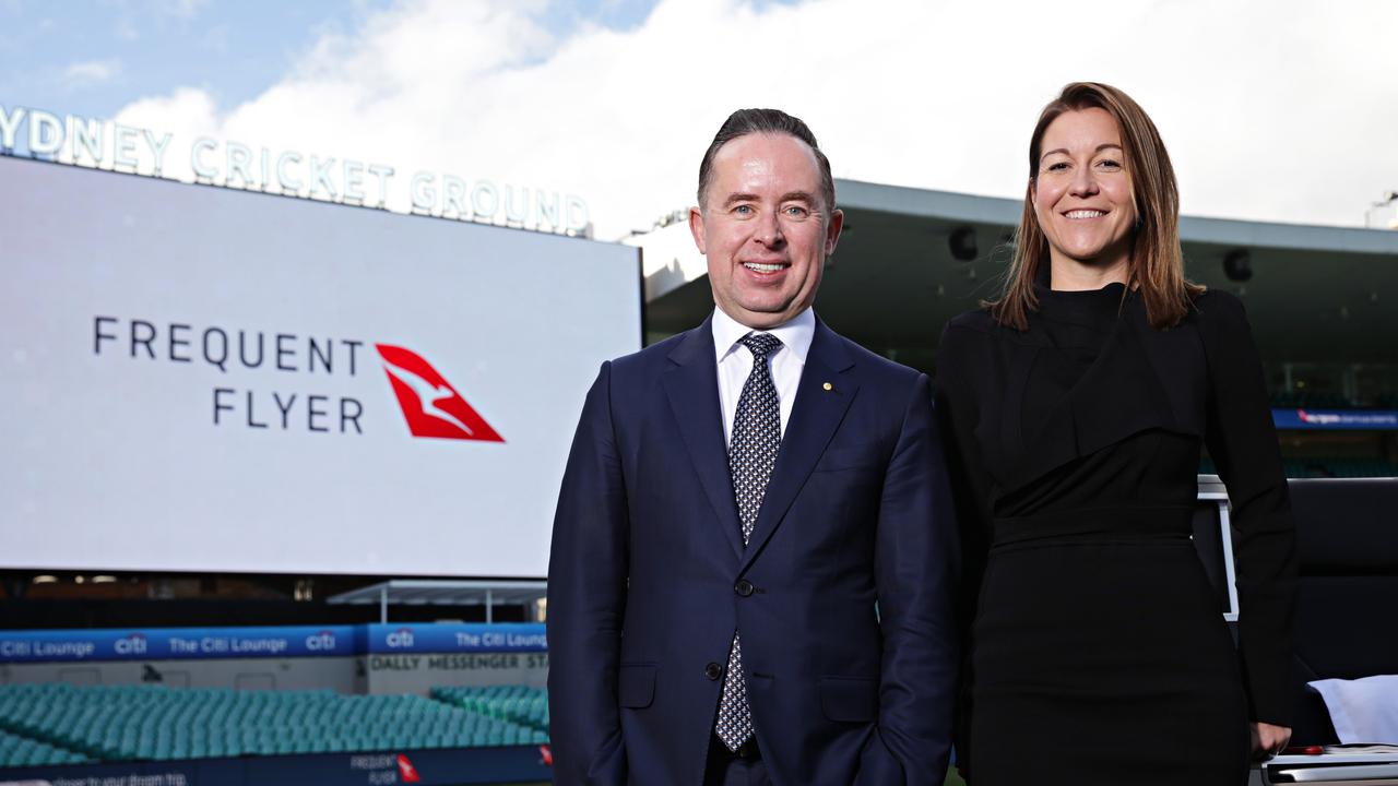 Qantas CEO Alan Joyce with Chief Executive of Qantas's loyalty business Olivia Wirth. Picture: Adam Yip