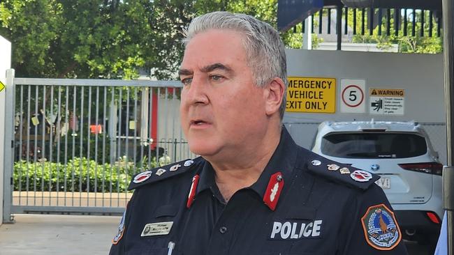 NT Police Commissioner Michael Murphy fronts the media on February 27, 2024. Picture: Jordan McCarthy