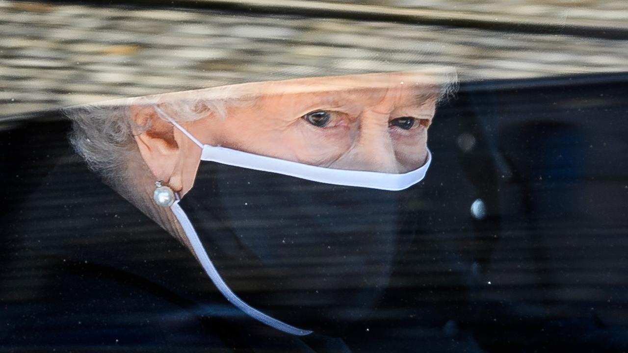 Images of the Queen at Prince Philip’s funeral left royal watchers moved. Picture: Leon Neal/WPA Pool/Getty Images*