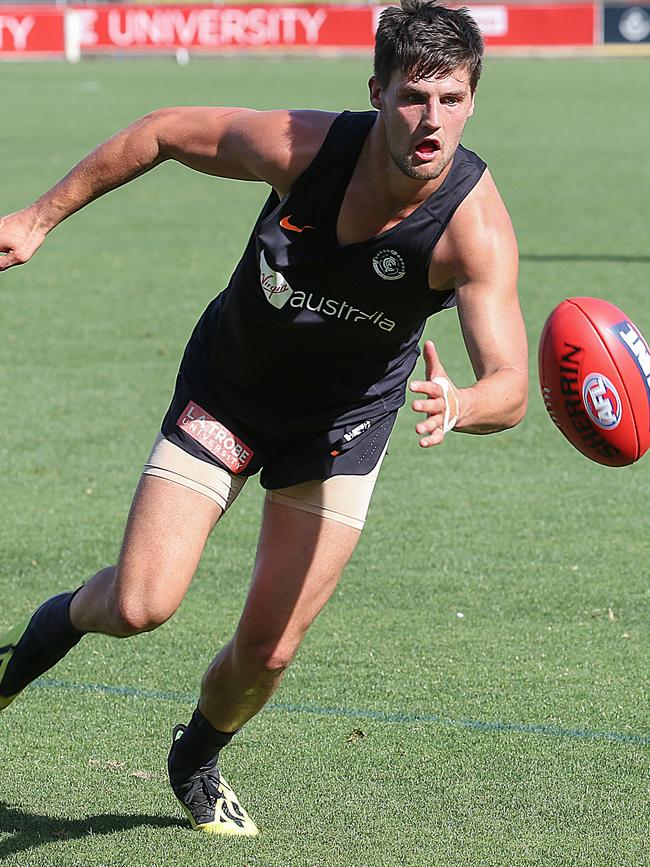 Nic Newman impressed and racked up the SuperCoach points in his first game as a Blue. Picture: Ian Currie