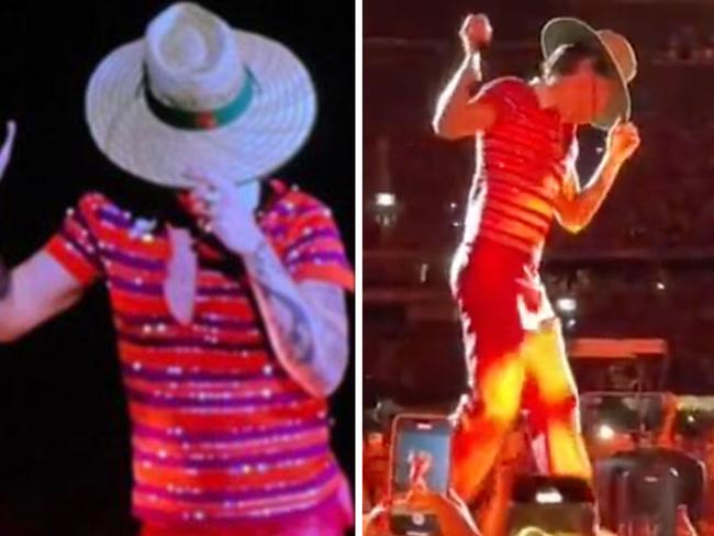 Harry Styles wore a Bunnings straw hat at his concert in Melbourne.