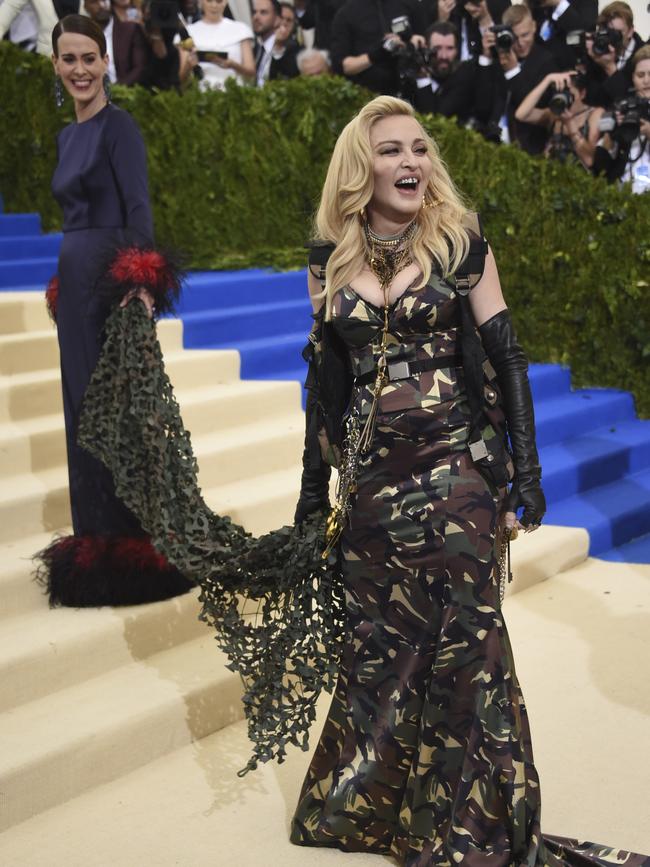 Sarah Paulson and Madonna attend the “Rei Kawakubo/Comme des Garcons: Art Of The In-Between” Costume Institute Gala at Metropolitan Museum of Art on May 1, 2017 in New York City. Picture: AP