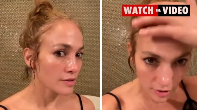 JLo shows off her beauty product on flawless face