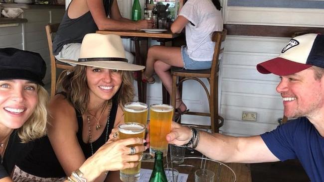 Elsa Pataky with Matt Damon in Byron Bay. Picture: Instagram