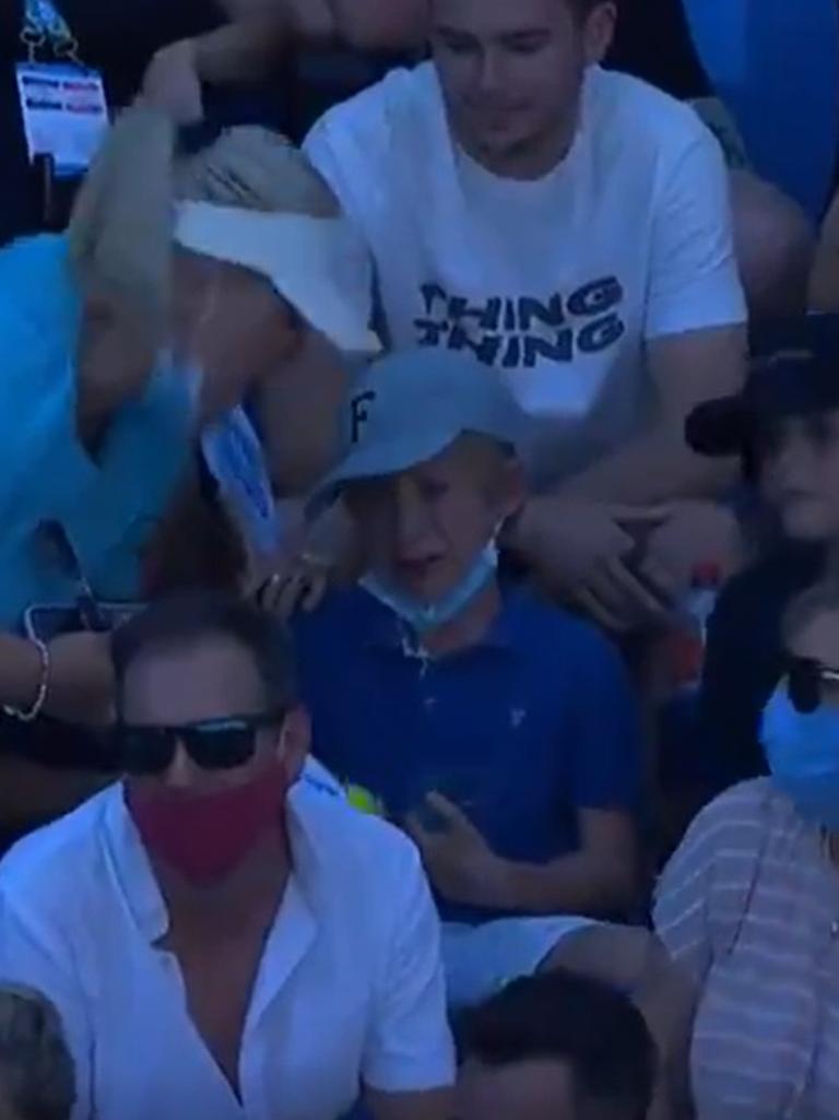 The young fan was visibly upset. Photo: Channel 9, 9Now.