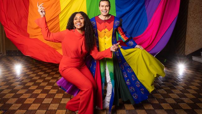 Euan Fistrovic Doidge as Joseph and Paulini Curuenvauli as The Narrator from Joseph and the Amazing Technicolor Dreamcoat. Picture: Chris Pavlich Photography