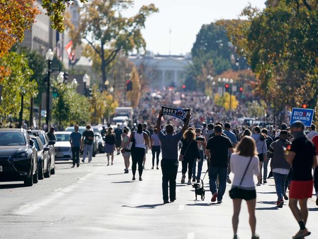 Revellers congregate near the White House. Picture: AFP