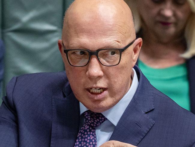 CANBERRA, AUSTRALIA - NewsWire Photos MARCH 30, 2023: Opposition Leader Peter Dutton with Prime Minister Anthony Albanese during Question Time in the House of Representatives in Parliament House Canberra..Picture: NCA NewsWire / Gary Ramage