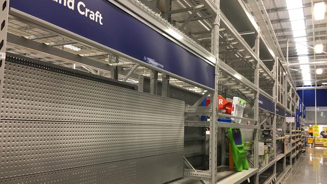 The craft section is almost bare.