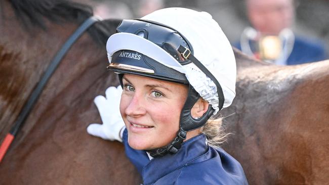 Jamie Kah after Point King (IRE) won the Ranvet Travis Harrison Cup at Moonee Valley Racecourse on August 10, 2024 in Moonee Ponds, Australia. (Photo by Reg Ryan/Racing Photos via Getty Images)