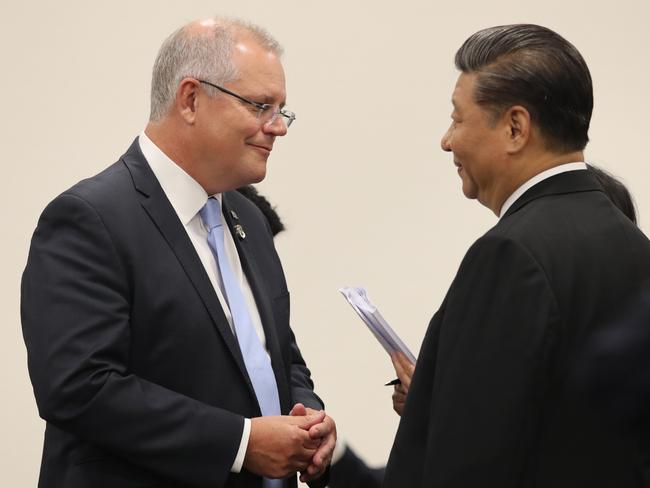 28/06/2019  Australian Prime Minister Scott Morrison meets with President Xi Jinping during the G20 in Osaka, Japan on June 28, 2019.  Picture: Adam Taylor Adam Taylor/PMO