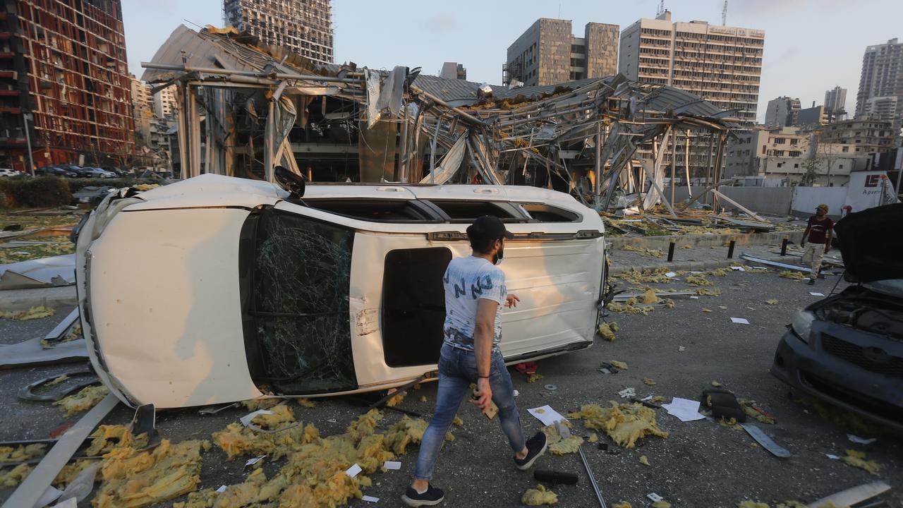 Ammonium nitrate, stored in a massive amount, caused the explosion which turned Beirut into a disaster zone (above) on Tuesday. Picture: Marwan Tahtah/Getty