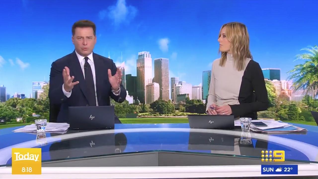 Karl Stefanovic on the Today show. Picture: Today/Channel 9