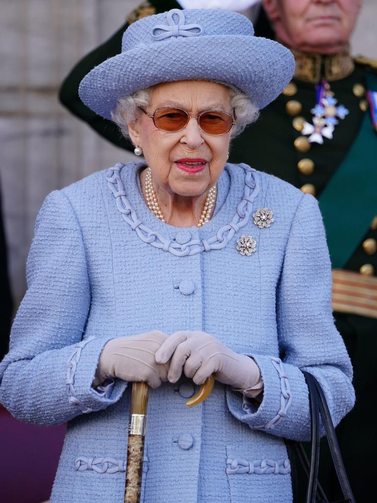 The royal has been using a walking stick and appears to be struggling with her mobility. Picture: Jane Barlow/WPA Pool/Getty Images.