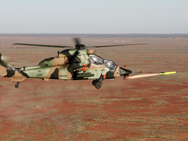 Live firing on the Woomera, South Australia range of a Hellfire missile from a Tiger Armed Reconnaissance Helicopter. Deep caption Testing of the firepower capability of the Hellfire missile system integrated into the Australian Army?s new Tiger Armed Reconnaissance Helicopters (ARH) was successfully completed on 7 December 2005. The aim of the Hellfire Test Campaign was to certify the weapon for service use on the ARH. The Hellfire Test Campaign was conducted in two phases at Woomera, South Australia, South Australia, as a cooperative activity between Australian Aerospace Pty Ltd (the Australian subsidiary of Eurocopter) and the Defence Materiel Organisation. Phase One was completed in May 2005 with the launch of the first practice missile. Phase Two concluded on 7 December 2005 with the successful firing of seven missiles, three of which were fitted with live warheads.