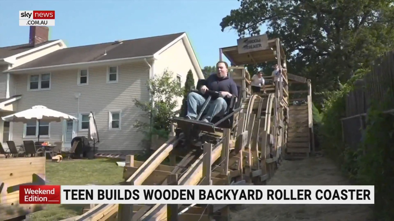 Teenager builds roller coaster in backyard