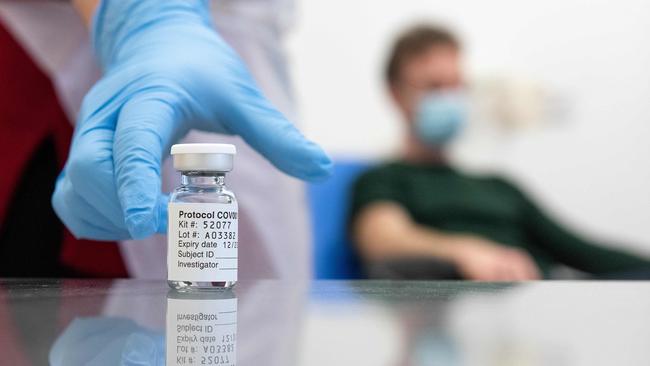 A vial of Oxford University's COVID-19 candidate vaccine. Picture: AFP