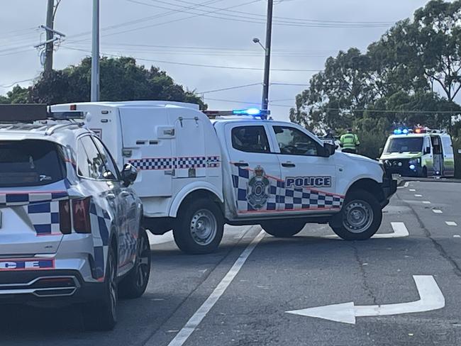 The scene of the crash at Wynnum Sunday morning. Picture: Iwan Jones