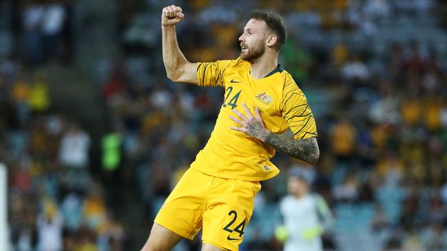 Martin Boyle scored twice on his starting debut for the Socceroos. Picture: AFP