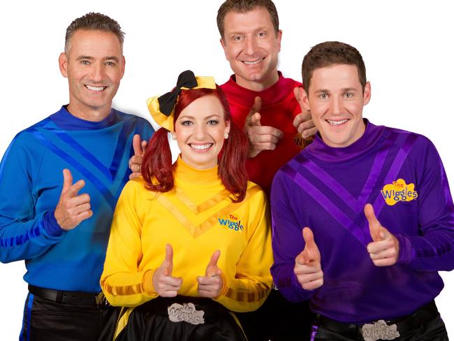 The Wiggles, from left, Anthony Field, Emma Watkins, Simon Pryce and Lachlan Gillespie. Picture: Bec Brown Communications