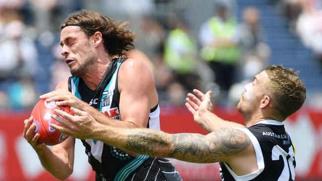 Jarrod Lienert had a career-high 31 disposals. Picture: AAP Image/David Mariuz