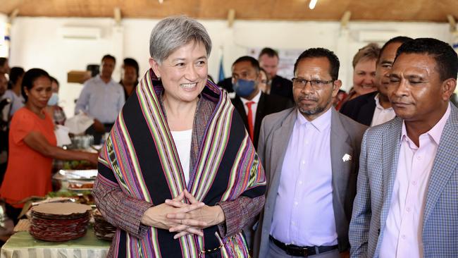 ‘We, Australia, seek to help make your country stronger’: Foreign Minister Penny Wong in Dili on Thursday. Picture: DFAT