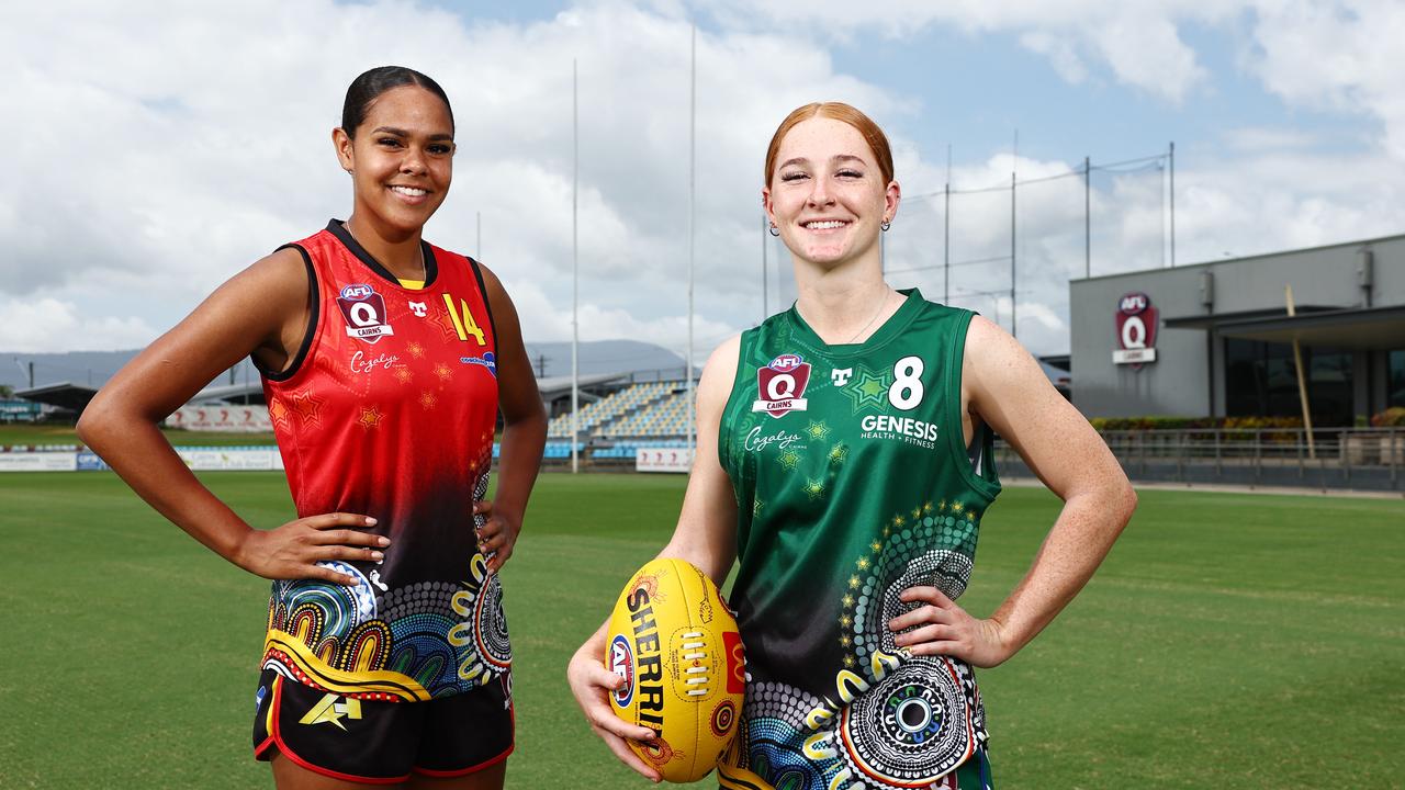 AFL Cairns have announced that a women's representative game between the under 18s Cairns and Indigenous and South Pacific All Stars will be played before the AFLW game between the Hawthorn Hawks and the Melbourne Demons. Nelly Anu will represent the Indigenous and South Pacific and Lauren Davon will represent the All Stars in the curtain raiser before the AFLW match at Cazalys Stadium on October 24. Picture: Brendan Radke