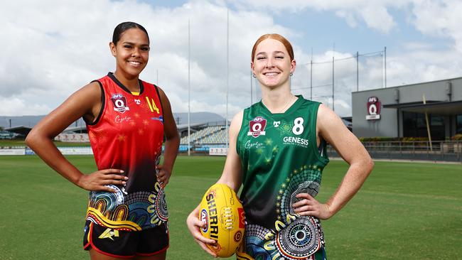 AFL Cairns have announced that a women's representative game between the under 18s Cairns and Indigenous and South Pacific All Stars will be played before the AFLW game between the Hawthorn Hawks and the Melbourne Demons. Nelly Anu will represent the Indigenous and South Pacific and Lauren Davon will represent the All Stars in the curtain raiser before the AFLW match at Cazalys Stadium on October 24. Picture: Brendan Radke