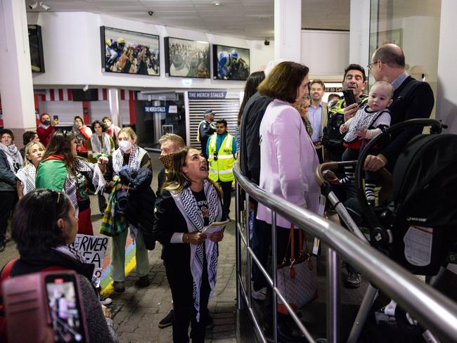 Lidia Thorpe shouts at Climate Minister Lilly D' Ambrosio. Picture: Diego Fedele