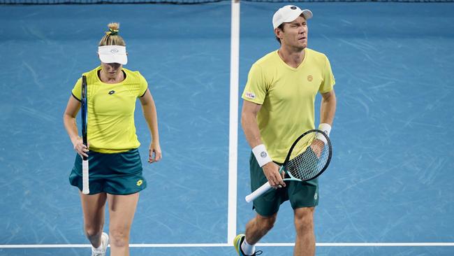 Storm Hunter of Australia and Matthew Ebden went down to Laura Seigemund and Alexander Zverev. Picture: Brett Hemmings/Getty Images