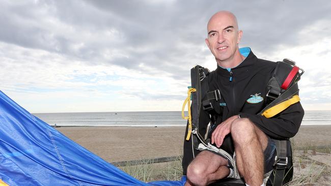 Gold Coast Skydive owner Archie Jamieson on Kirra Beach. Picture: Mike Batterham