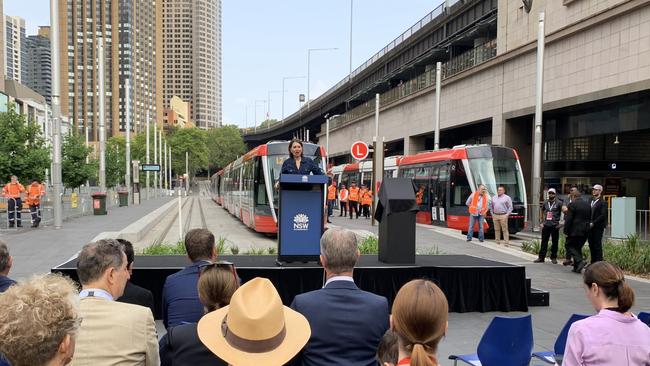 NSW Premier Gladys Berejiklian opens Sydney's new light rail. Picture: Tim Hunter