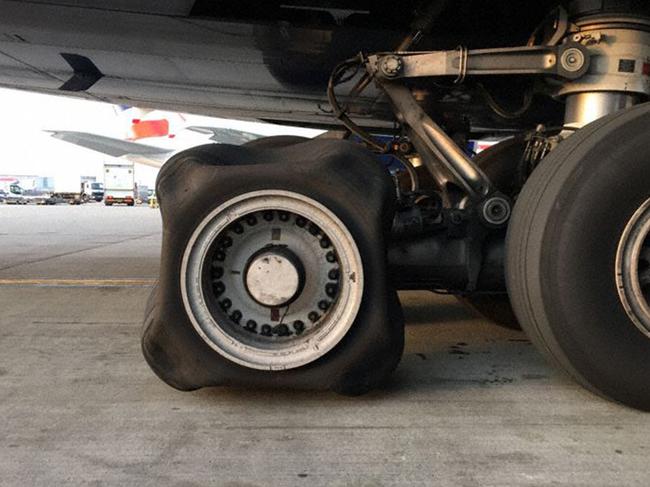 CREDIT: The Aviation Herald ONLINE USE ONLY AVIATION experts have been stunned by a photograph showing a square-shaped tyre on a British Airways A380 which touched down at London’s Heathrow airport.