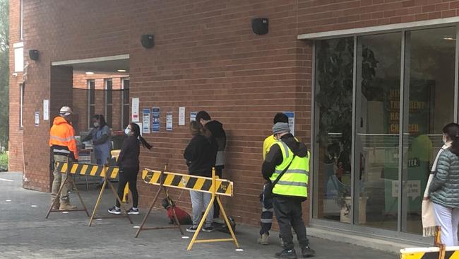 The queue at the Parramatta Community Health Centre (Jeffrey House).