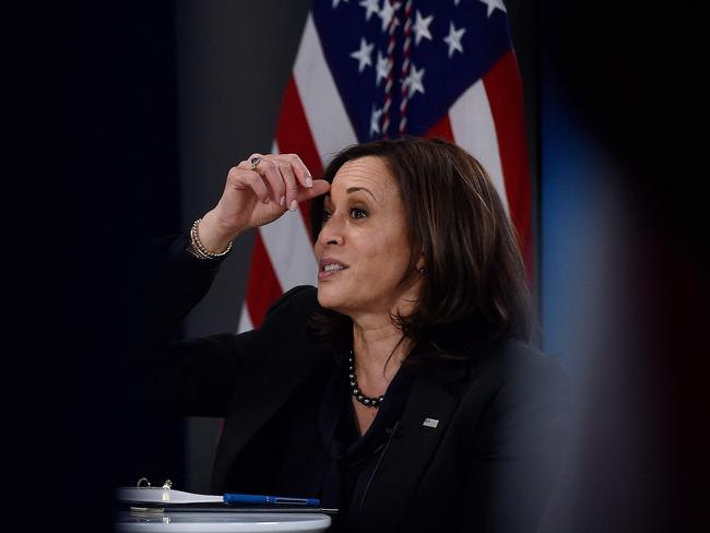 US Vice President Kamala Harris speaks at the American Rescue Plan virtual briefing in Washington, DC on March 11. Picture: AFP