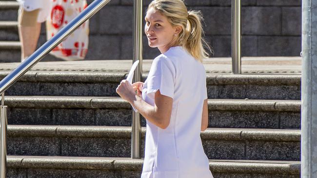 Gabrielle Garner after leaving the Southport Watchhouse. Picture: Jerad Williams.