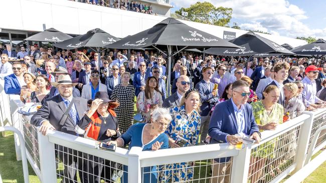 Crowds at Doomben Racecourse for the Doomben 10,000 in May. Picture: Richard Walker