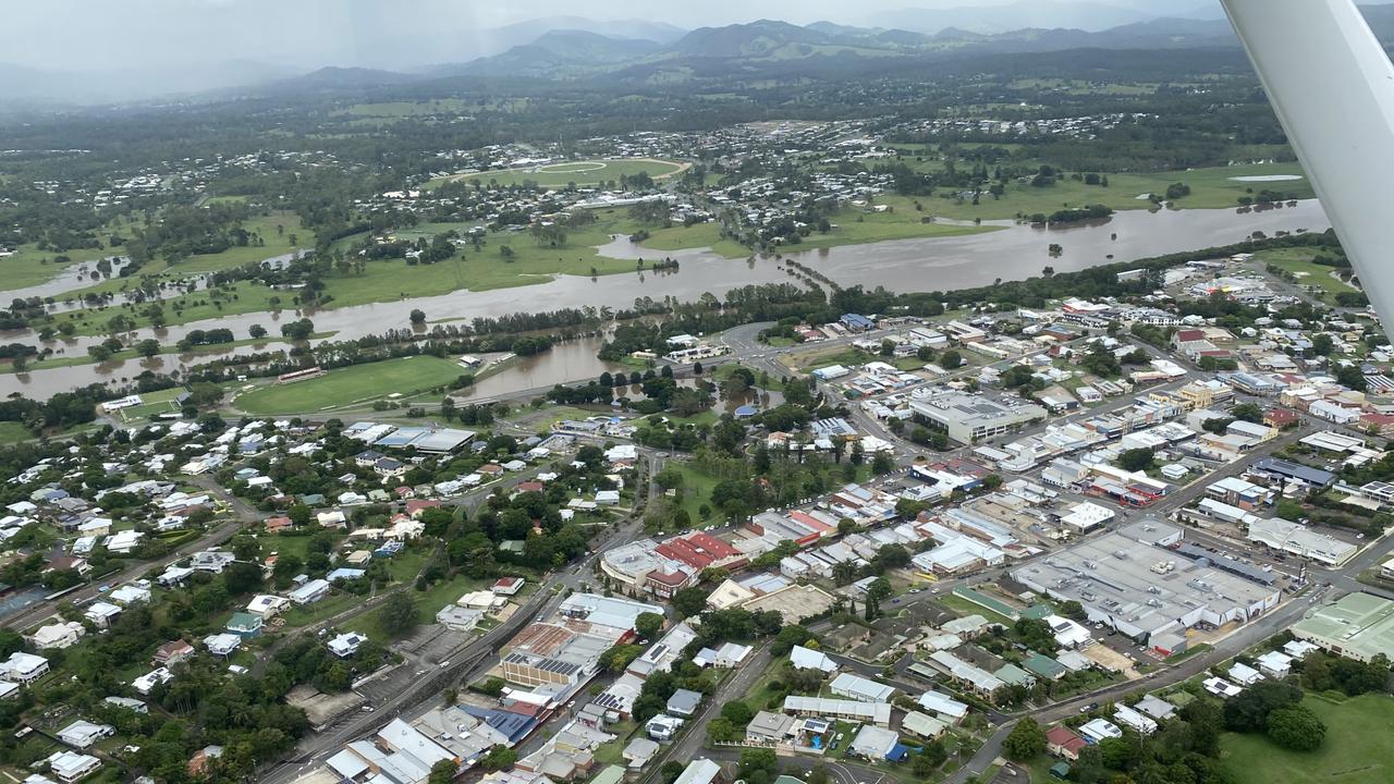 Photos of flooding around Gympie captured by Paul McKeown, chief pilot Wide Bay Air Charter.