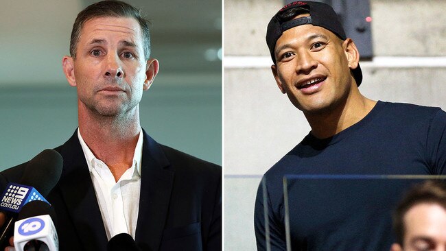 Mark Coyne and Israel Folau have both found themselves in strife of recent times, for very different reasons. Picture: Tony Zerna/AP