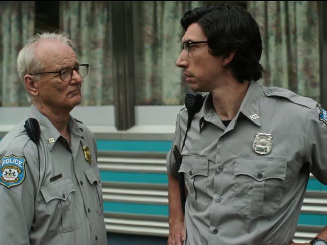 Bill Murray and Adam Driver play out their best scenes in the front seat of their patrol car.