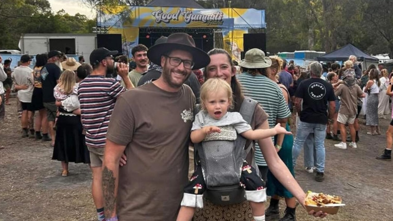 Harry Badcock and Charlotte Grey with their son Freddie. Picture: Supplied.