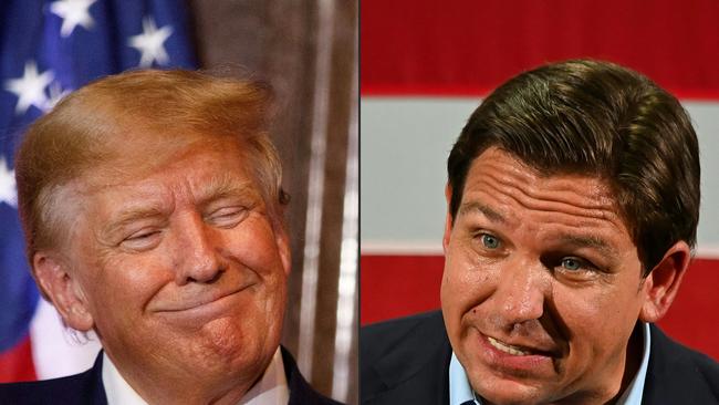 Donald Trump and Ron DeSantis. Pictures combination: AFP