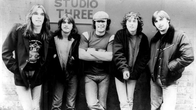 AC/DC: Cliff Williams, Malcolm Young, Brian Johnson, Angus Young and Phil Rudd.