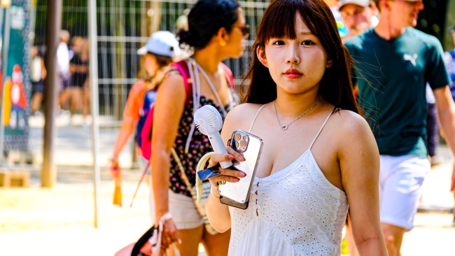 The portable fan has become the MVP of the Olympics. Picture: news.com.au/James Weir.