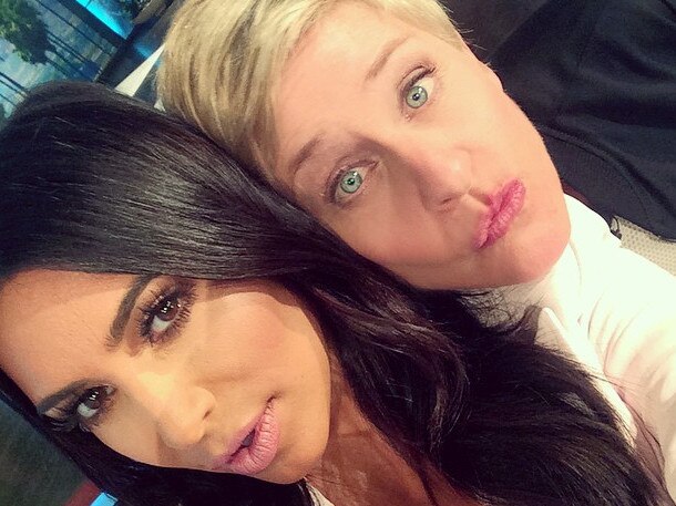 Kim Kardashian and Ellen DeGeneres. The star was a favourite of Hollywood’s A-list. Picture: Instagram