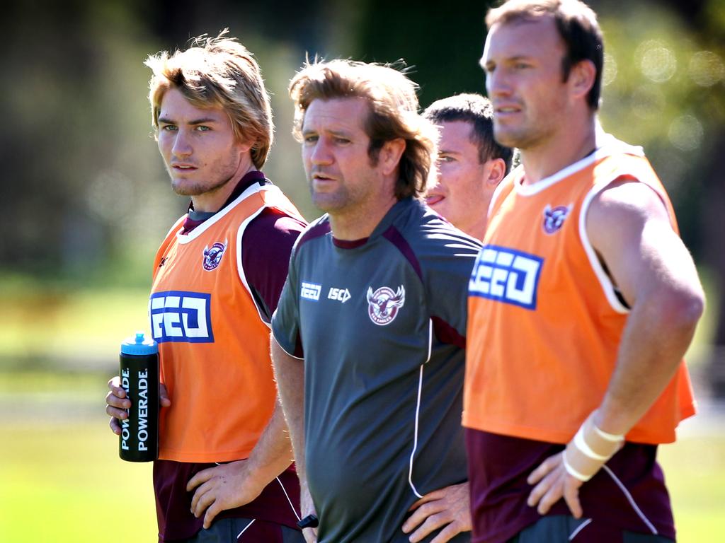 Kieran Foran has a special bond with Manly coach Des Hasler dating back to his NRL debut with the Sea Eagles in 2009. Picture: NewsCorp