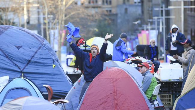Tent City residents have vowed to rebuild in the CBD. Picture: Dylan Robinson
