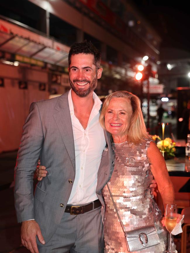 Ben Cutting and Tracey Woodbry at the Supercars GC500 Party Under Palms on Pit Lane for Gold Coast at Large. Picture, Portia Large.