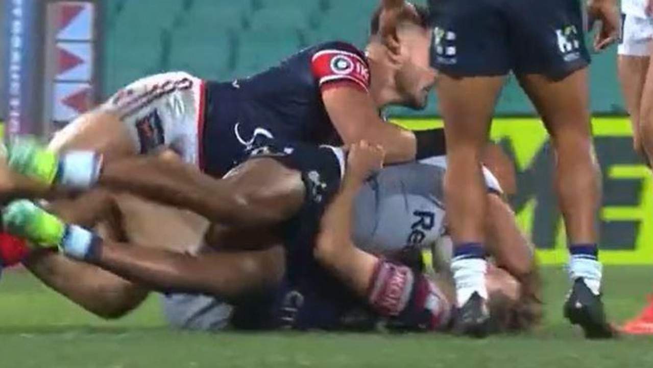 Felise Kaufusi was charged with dangerous contact on Roosters five-eighth Sam Walker.