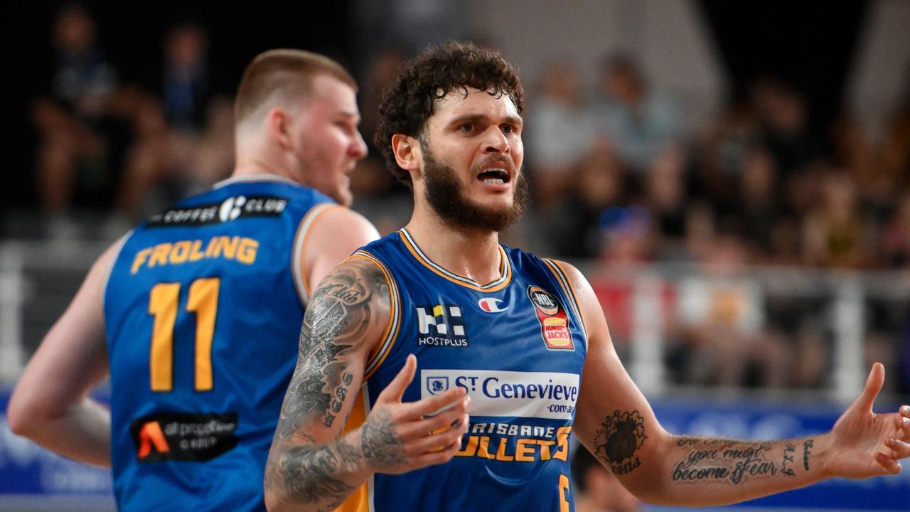 Tyler Johnson caused a stir during the Bullets’ loss to Tasmania last round. Picture: Matt Roberts/Getty Images